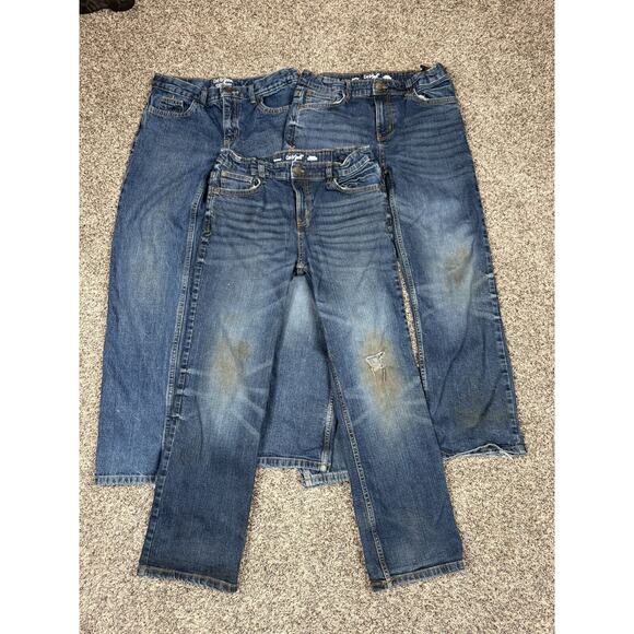 Lot of 3 Boys Cat and Jack Denim Jeans Size 14 Boot Cut Relaxed Straight Leg - Picture 1 of 16